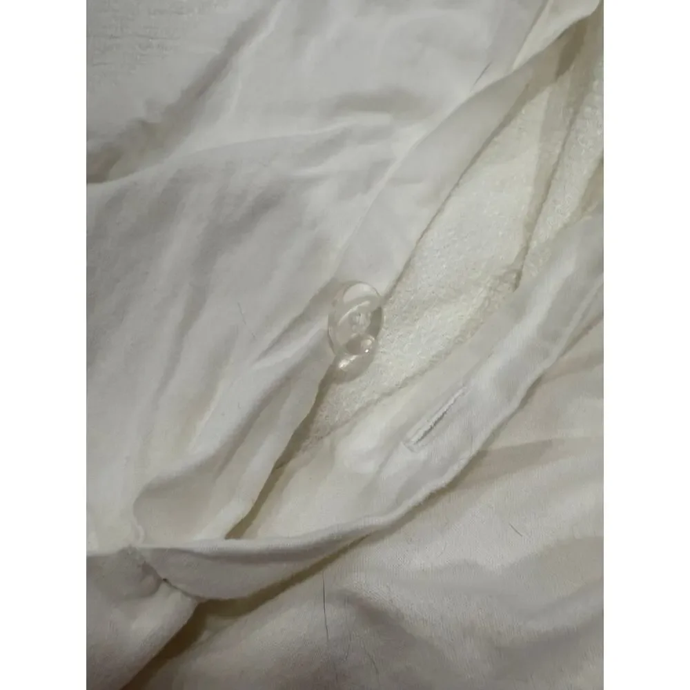 Pottery Barn King Linen Duvet Cover White Button Closure Luxury Bedding 104x90